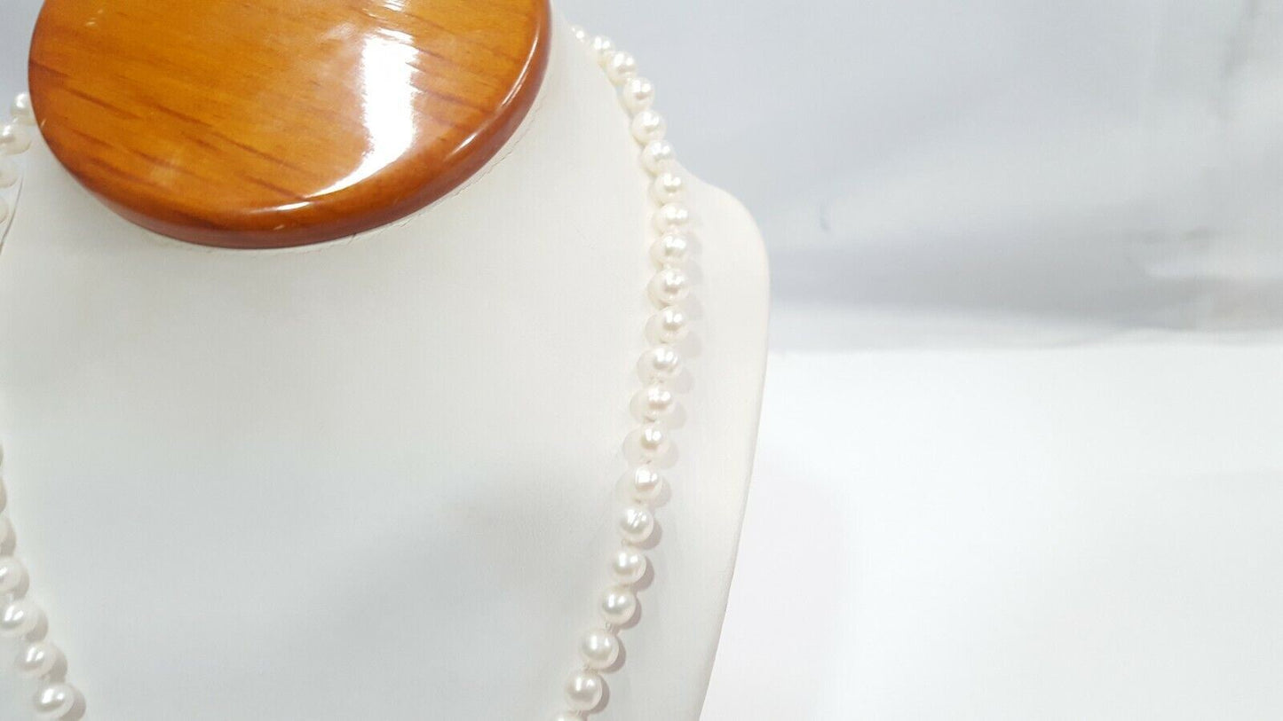 14K Yellow Gold Beaded Pearl Chain Necklace