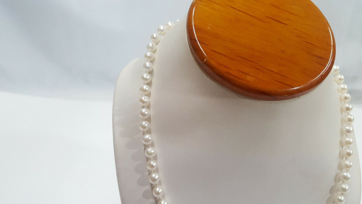 14K Yellow Gold Beaded Pearl Chain Necklace