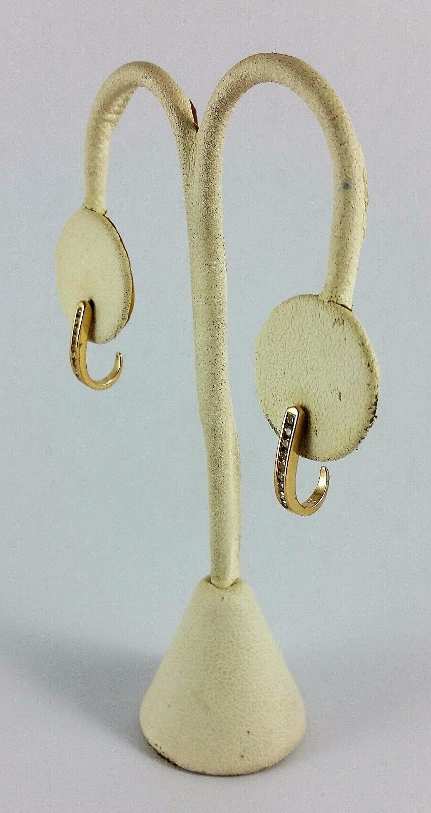 10K Solid Yellow Gold Diamond Hoop Earrings