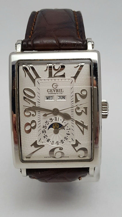 Gevril Avenue of Americas Limited Edition Automatic Swiss Leatherband Wristwatch