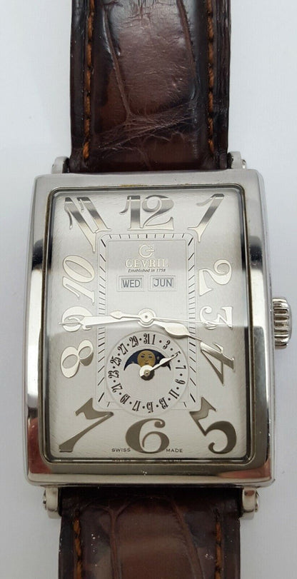 Gevril Avenue of Americas Limited Edition Automatic Swiss Leatherband Wristwatch