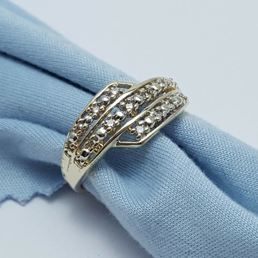 10K Solid Yellow Gold Designer Diamond Ring