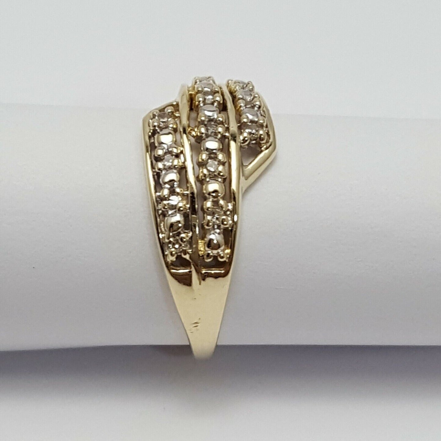 10K Solid Yellow Gold Designer Diamond Ring