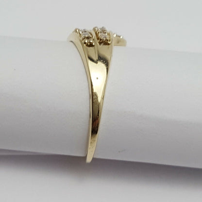 10K Solid Yellow Gold Designer Diamond Ring