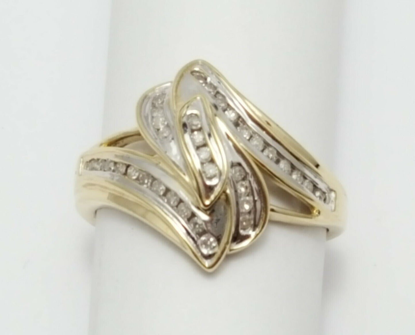 10K Multi Color Gold Diamond Ring