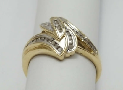 10K Multi Color Gold Diamond Ring