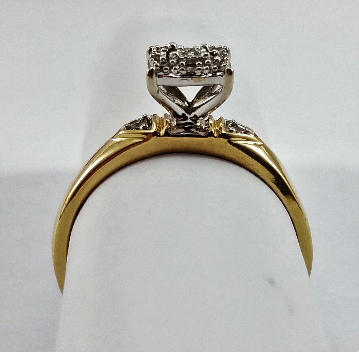 14K Solid Yellow Gold Engagement Diamond Ring