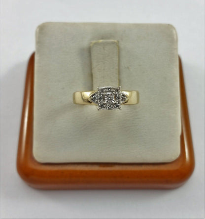 14K Solid Yellow Gold Engagement Diamond Ring