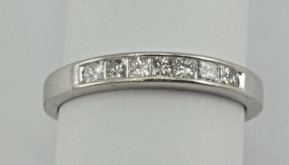 Exquisite Solid Platinum Wedding Ring Band With Diamonds