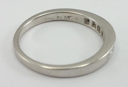 Exquisite Solid Platinum Wedding Ring Band With Diamonds