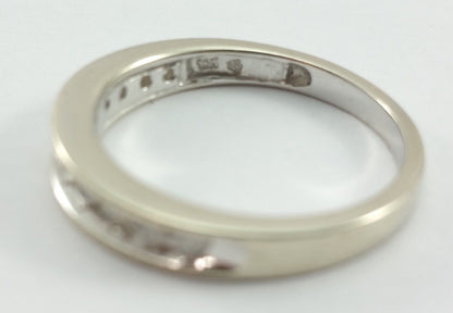 10K White Gold Ring Band with Diamonds