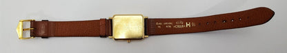 18kt Yellow Gold Franklin Mint Royal Crest Tank Leather Band Men's Watch 24mm