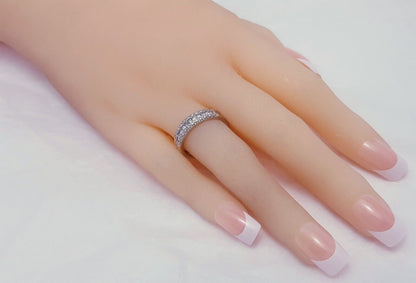 10K White Gold Designer Diamond Engagement Band Ring