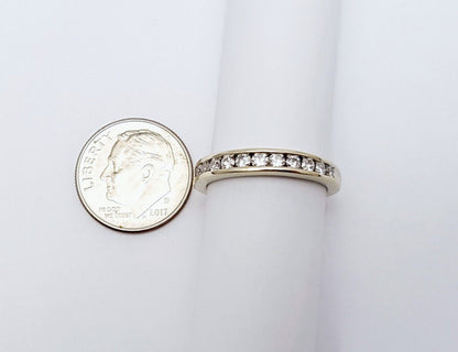 Exquisite 14K Solid White Gold Designer Diamond Wedding Band Ring