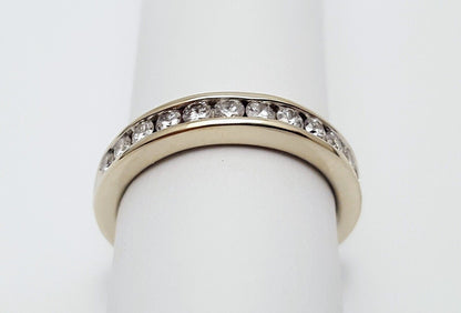 Exquisite 14K Solid White Gold Designer Diamond Wedding Band Ring