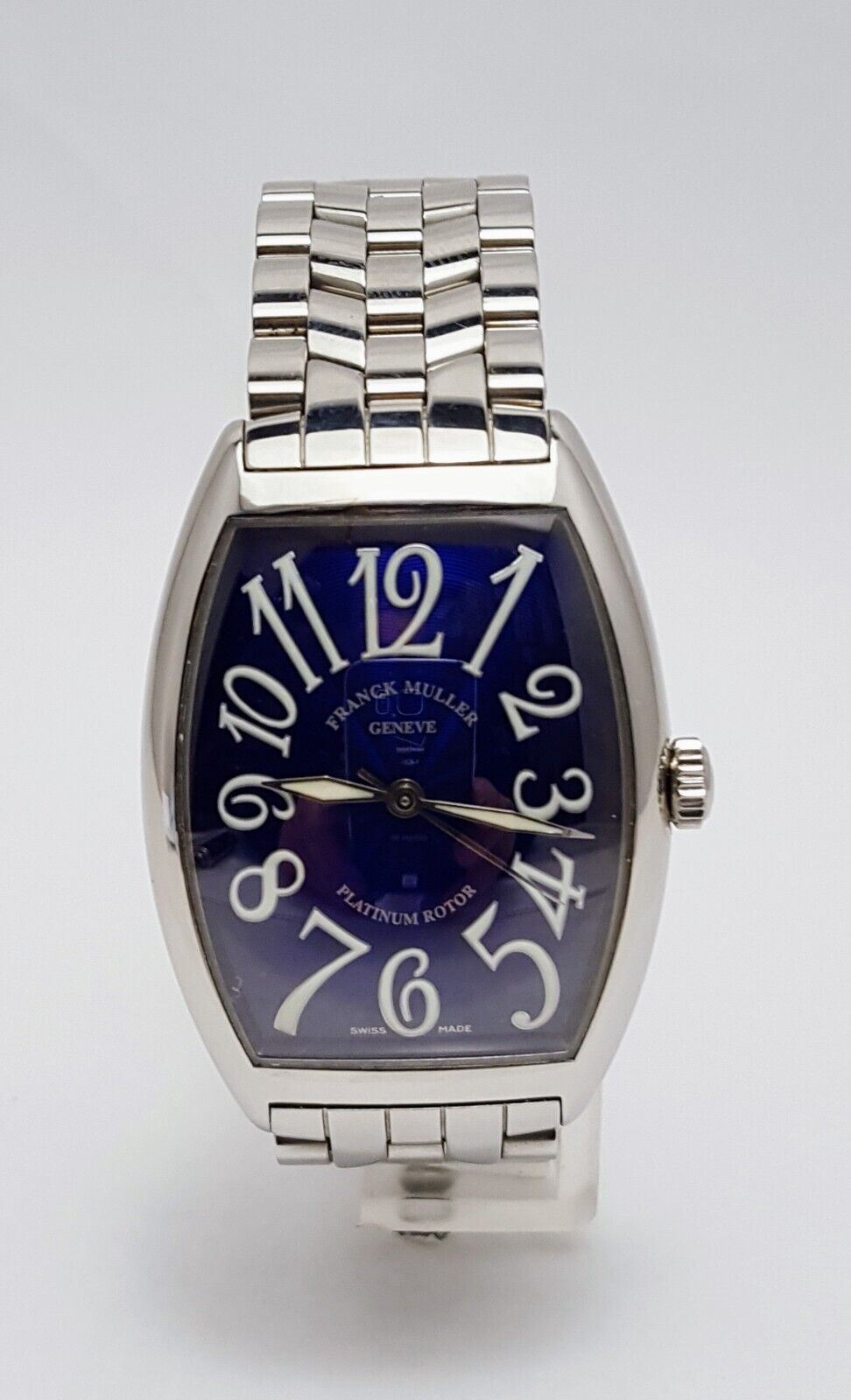 Franck Muller 6850 SC 47x34mm Platinum Motor Stainless Cintree Curves Royal Blue