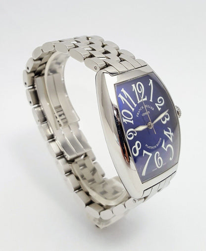 Franck Muller 6850 SC 47x34mm Platinum Motor Stainless Cintree Curves Royal Blue