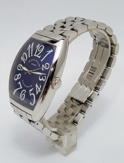 Franck Muller 6850 SC 47x34mm Platinum Motor Stainless Cintree Curves Royal Blue