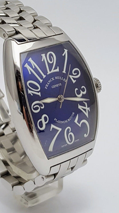 Franck Muller 6850 SC 47x34mm Platinum Motor Stainless Cintree Curves Royal Blue