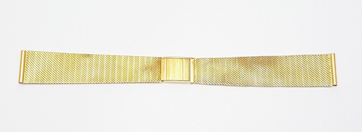 18K Yellow Gold Mesh Design Watch Bracelet 6.75" Length