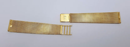 18K Yellow Gold Mesh Design Watch Bracelet 6.75" Length