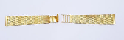 18K Yellow Gold Mesh Design Watch Bracelet 6.75" Length