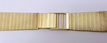 18K Yellow Gold Mesh Design Watch Bracelet 6.75" Length