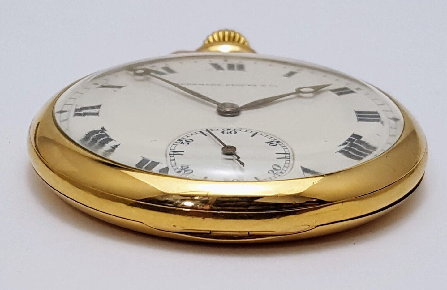 Audemars Piguet Open Face 8s 21J 18k Yellow Gold Subdial 17504 Pocket Watch