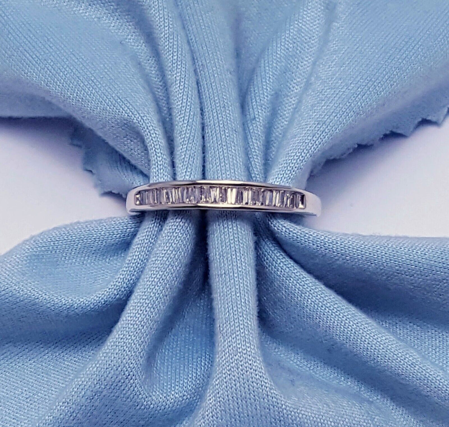 14K White Gold Baguette Diamond Wedding Band Ring