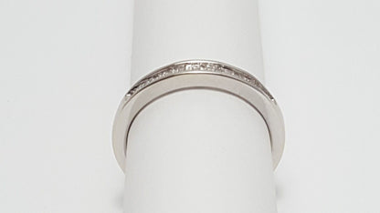 14K White Gold Baguette Diamond Wedding Band Ring