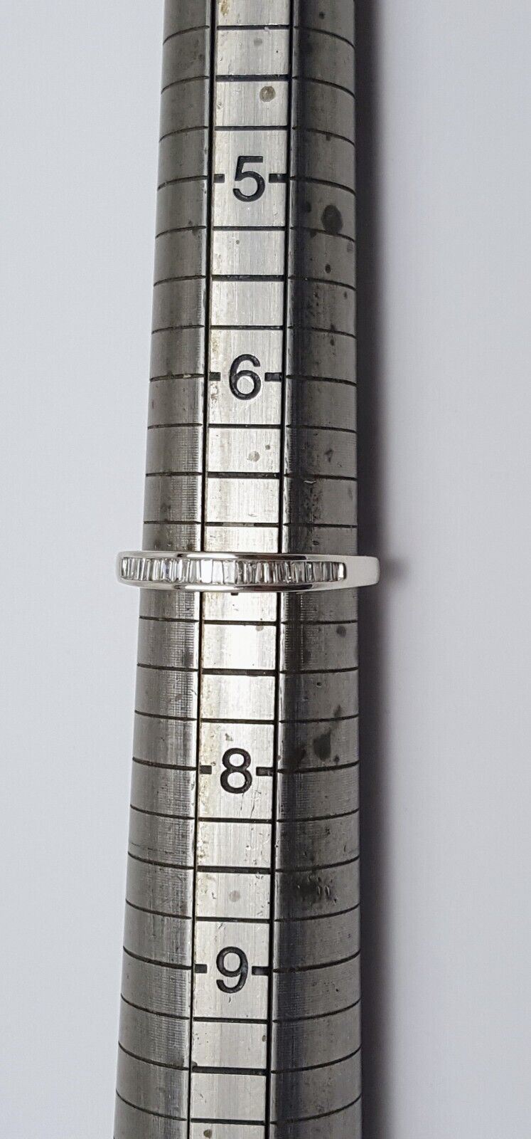 14K White Gold Baguette Diamond Wedding Band Ring