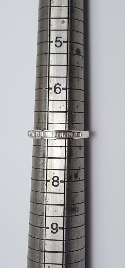 14K White Gold Baguette Diamond Wedding Band Ring