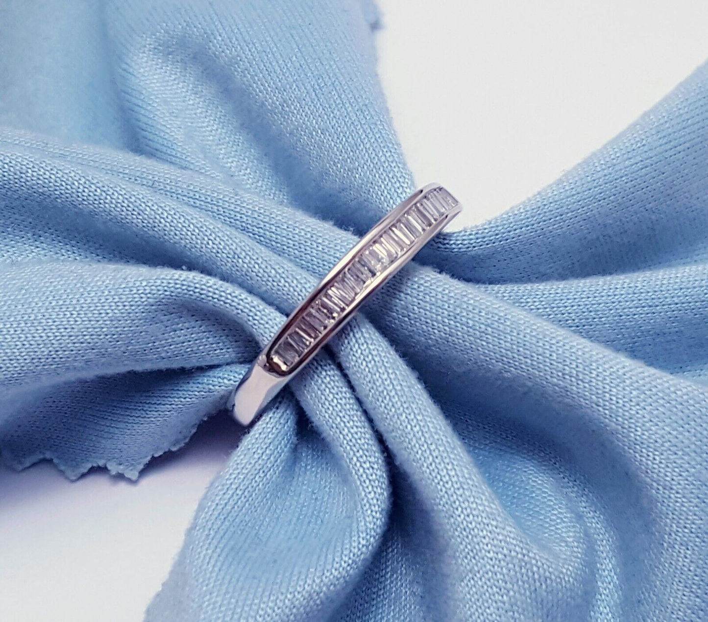 14K White Gold Baguette Diamond Wedding Band Ring