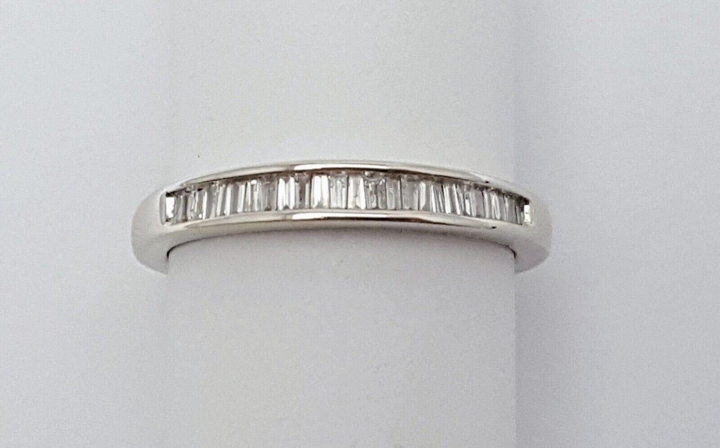 14K White Gold Baguette Diamond Wedding Band Ring