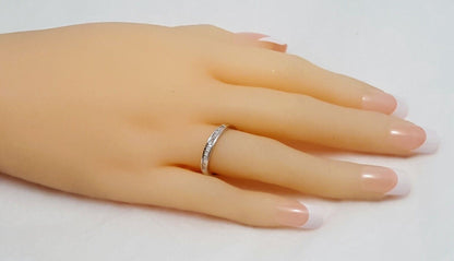 14K White Gold Baguette Diamond Wedding Band Ring