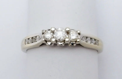 14K White Gold Ladies Diamond Engagement Ring