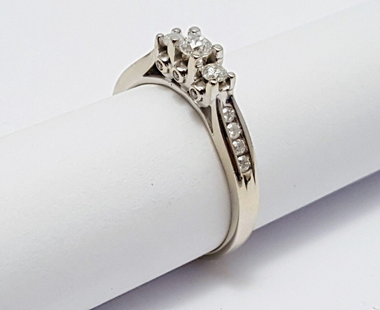 14K White Gold Ladies Diamond Engagement Ring