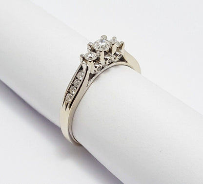 14K White Gold Ladies Diamond Engagement Ring