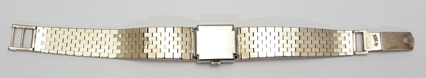 Vintage Rolex 18k White Gold Bracelet Precision Diamond Bezel 3408 Calibre 1300