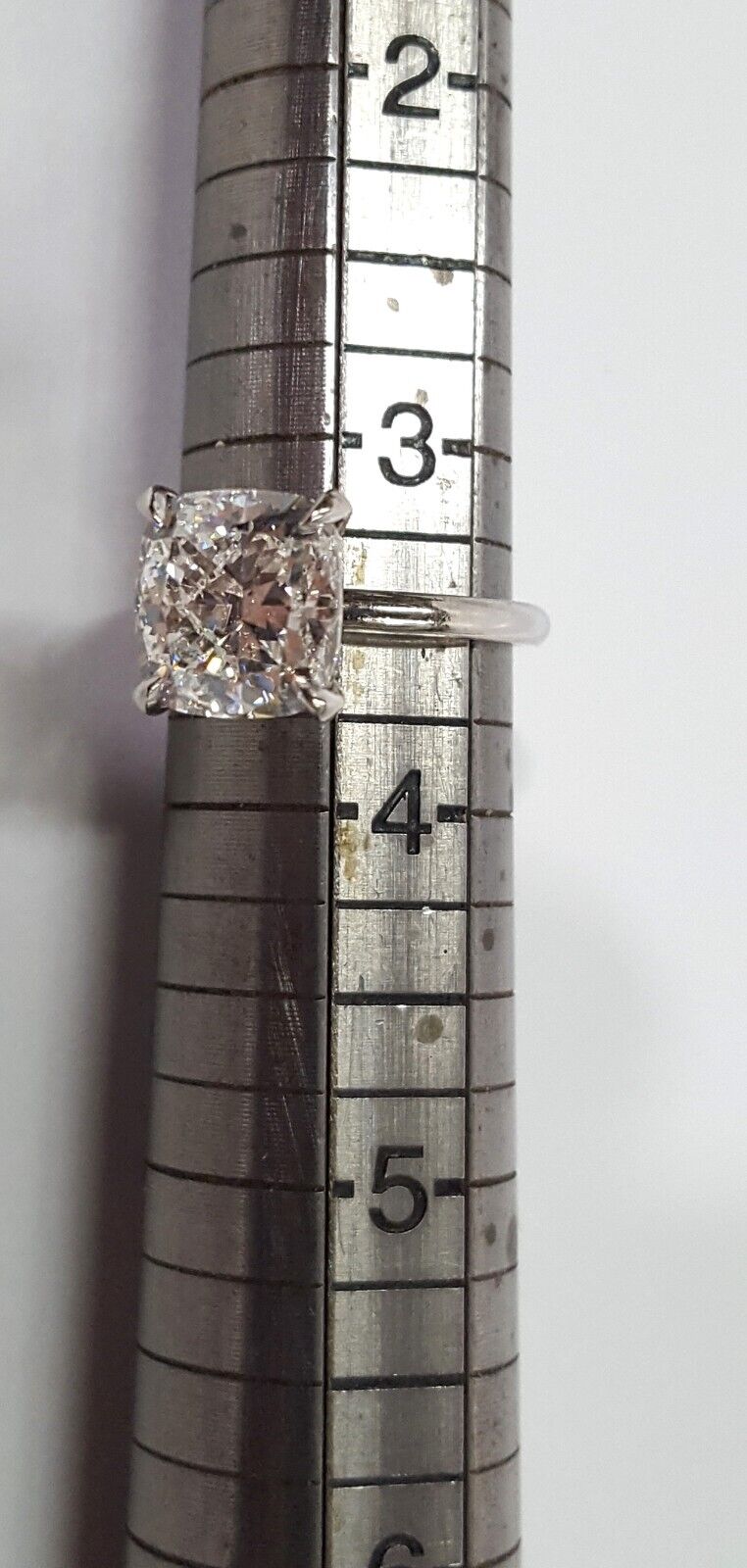 Platinum 3.01ct Natural Cushion Cut Solitaire Diamond Engagement Ring GIA Cert